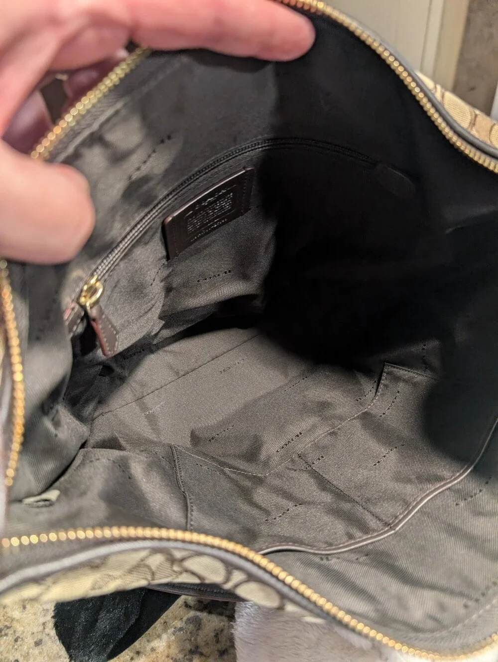 Coach Brown Tan Signature Large Duffle